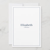 マウシンプルブブルーホワイトフローラレースブライダルシャワー 招待状 (裏面)