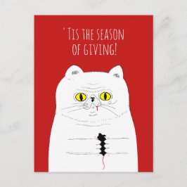 マウスおもしろいのクリスマスポストカードを贈る猫|過去記事 シーズンポストカード