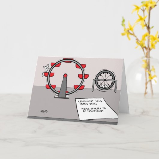 マウスおもしろいグリーティングカード カード (黄色い花)