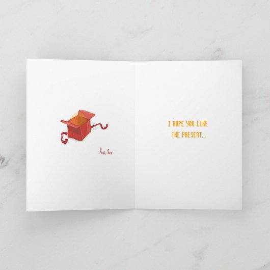 マウスおもしろいプレゼント甥または姪のクリスマスカード 案内状 (内部)