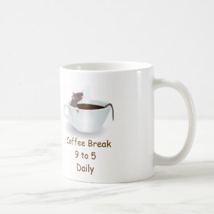 マウスおもしろいマグカップ:毎日9から5にコーヒーブレーク コーヒーマグカップ