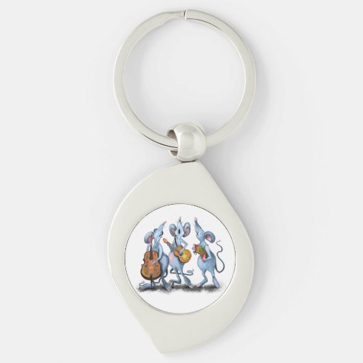 マウスおもしろいミュージックバンドキーチェーン キーホルダー (正面)
