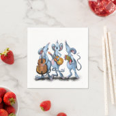 マウスおもしろいミュージックバンド付きナプキン – カスタマイズ可能 スタンダードカクテルナプキン (インサイチュ)