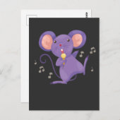 マウスおもしろい恋人マイク歌手 ポストカード (正面/裏面)