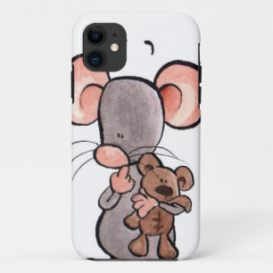 マウスおよびテディー・ベアの図解入りの、写真付きのな電話例 iPhone 11 ケース