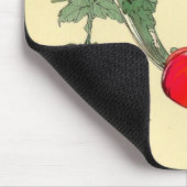 マウスおよび赤いラディッシュ、日本のな絵を描くc.1800s マウスパッド (コーナー)