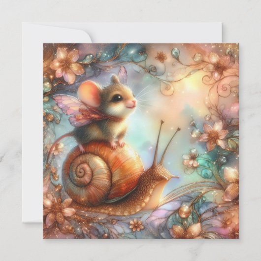 マウスお洒落とカタツムリの冒険イースター シーズンカード (正面)