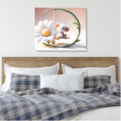 マウスお洒落のデイジースイング キャンバスプリント (インサイチュ (寝室))