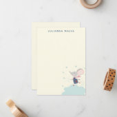 マウスお洒落アイススケーターホリデーパーソナライズされた ノートカード (正面/裏面インサイチュ)