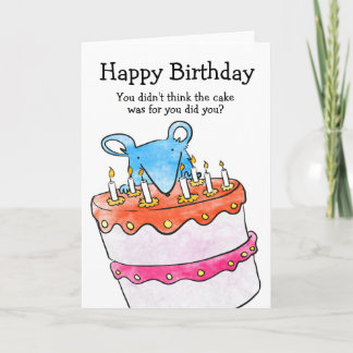 マウスお誕生日ケーキカード カード