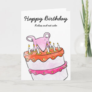 マウスお誕生日ケーキカード カード