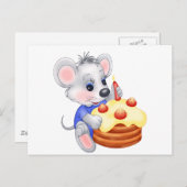 マウスお誕生日ケーキ ポストカード (正面/裏面)