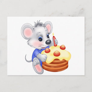 マウスお誕生日ケーキ ポストカード