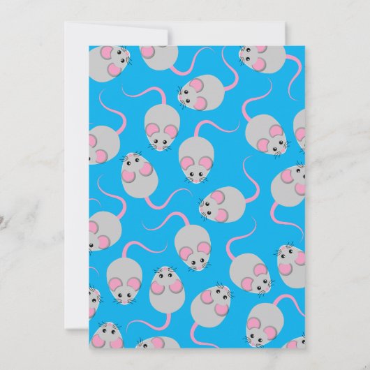 マウスかわいいネズミズキッズ1歳の誕生日パーティー 招待状 (裏面)