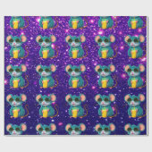 マウスかわいい魅力的テーマのキャラクターギフトラップ ラッピングペーパー (フラット)