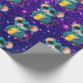 マウスかわいい魅力的テーマのキャラクターギフトラップ ラッピングペーパー (角)