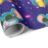 マウスかわいい魅力的テーマのキャラクターギフトラップ ラッピングペーパー (ロールコーナー)