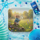 マウスがタンポポの苗を吹く ペーパープレート (パーティー)