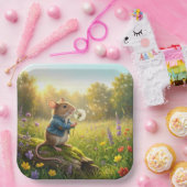 マウスがタンポポの苗を吹く ペーパープレート (パーティー)