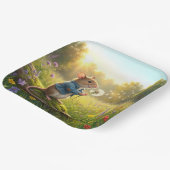 マウスがタンポポの苗を吹く ペーパープレート (傾斜あり)