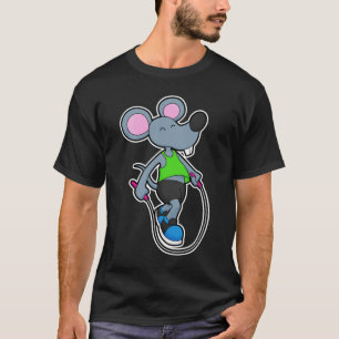 マウスがフィットネスでロープと一緒に Tシャツ