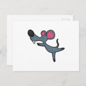 マウスがヨガのストレッチングエクササイズ ポストカード (正面/裏面)