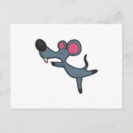 マウスがヨガのストレッチングエクササイズ ポストカード