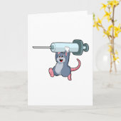 マウスが注射器を持った看護師.PNG カード (黄色い花)