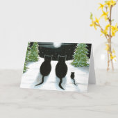 マウスで月のグリーティングカードを見ているCat 429 カード (黄色い花)