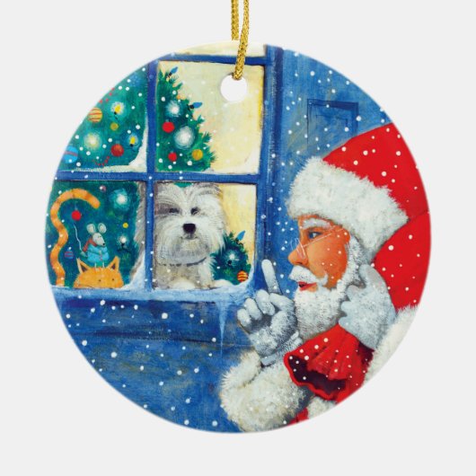 マウスとして静寂でであって下さい セラミックオーナメント (正面)