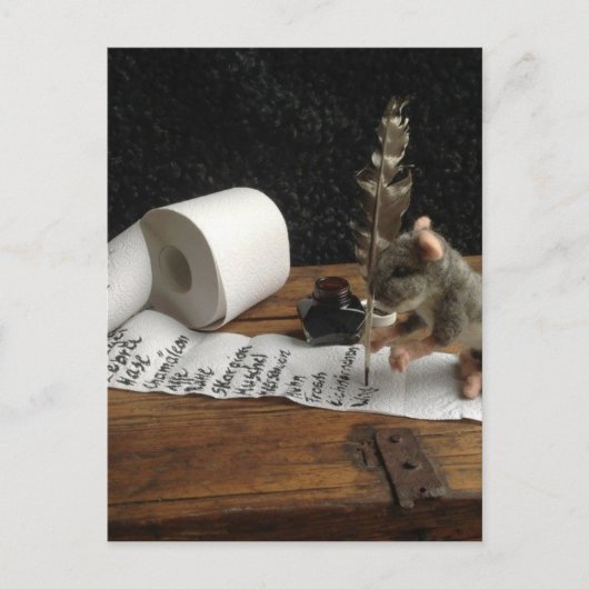 マウスとその「タスクリスト」 ポストカード (正面)