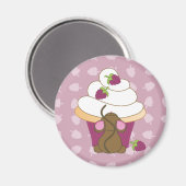 マウスとカップケーキ マグネット (正面/裏面)