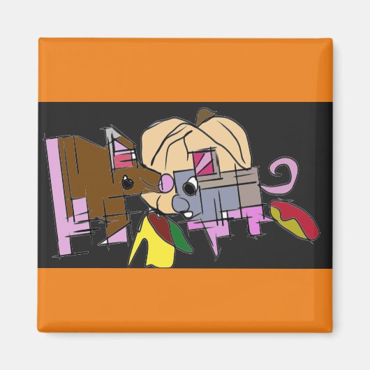 マウスとカボチャ マグネット (正面)