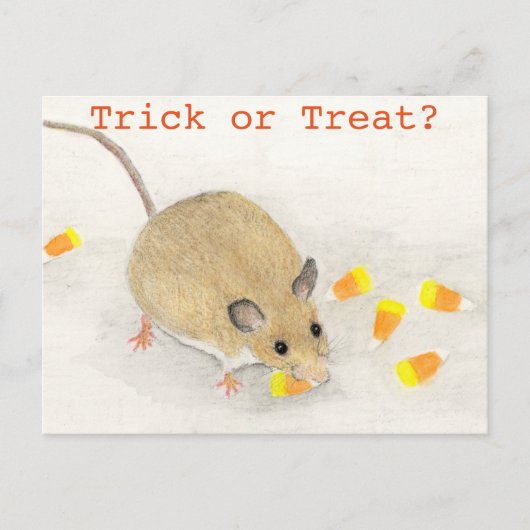 マウスとキャンディコーンのハロウィーン ポストカード (正面)