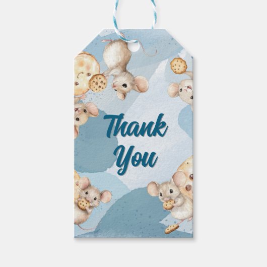 マウスとクッキーのメッセージカード ギフトタグ (正面)