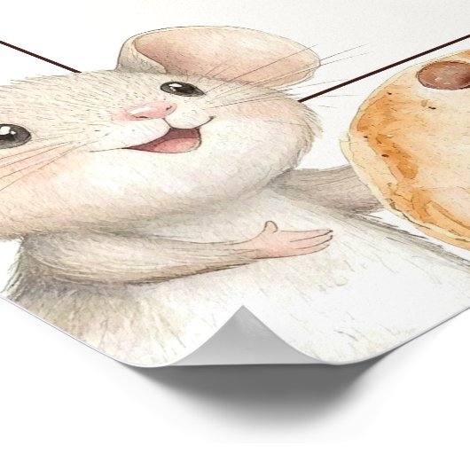 マウスとクッキーの誕生日パーティー歓迎の署名ポスター ポスター (角)