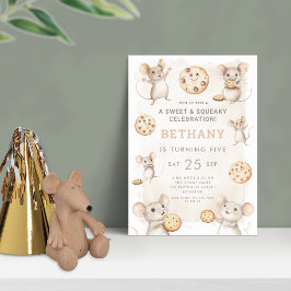 マウスとクッキーの誕生日パーティー 招待状