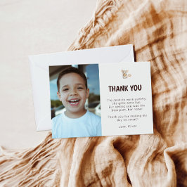 マウスとクッキーの誕生日写真感謝カード サンキューカード