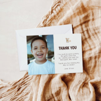 マウスとクッキーの誕生日写真感謝カード サンキューカード