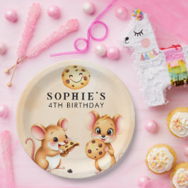 マウスとクッキーテーマ誕生日パーティー紙プレート ペーパープレート