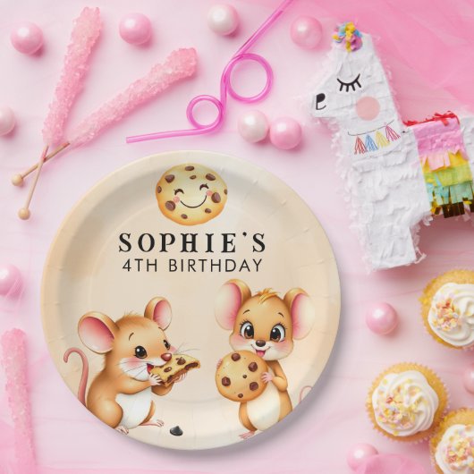 マウスとクッキーテーマ誕生日パーティー紙プレート ペーパープレート (パーティー)