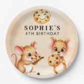 マウスとクッキーテーマ誕生日パーティー紙プレート ペーパープレート (正面)