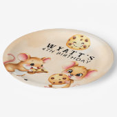 マウスとクッキーテーマ誕生日パーティー紙プレート ペーパープレート (アングル)