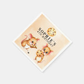 マウスとクッキーテーマ誕生日パーティー スタンダードカクテルナプキン (角)