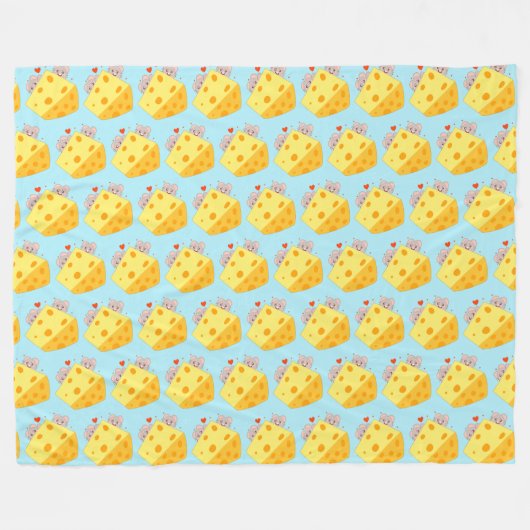 マウスとチーズ フリースブランケット (正面(横))