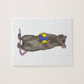 マウスとハンドボールスポーツ ジグソーパズル (横)