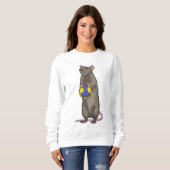 マウスとハンドボールスポーツ スウェットシャツ (正面フル)