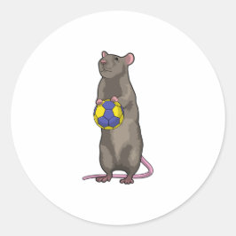 マウスとハンドボールスポーツ ラウンドシール