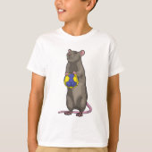 マウスとハンドボールスポーツ Tシャツ (正面)