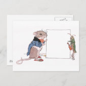 マウスとバッタが写真を保持 ポストカード (正面/裏面)